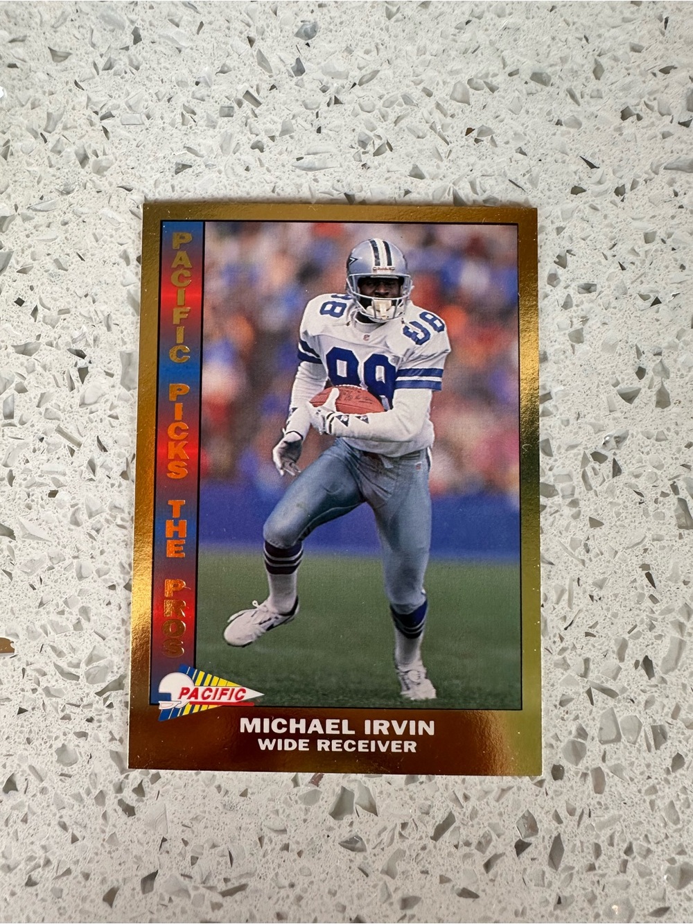 Pacifica Michael Irvin Football Card - White, Blue, Silver